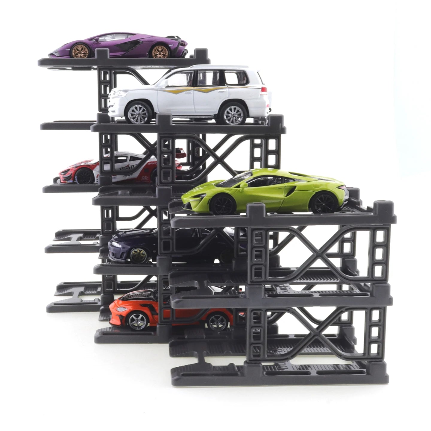 HJMX 1:64 Three-dimensional Assembly Parking Stand 12-layer Assembly Simple Parking Garage Building Model