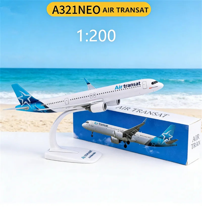 1:200 Scale AIR Transat A321 NEO Airways Airlines ABS Plastic Airplane Model Aircraft Plane Assembly Collection Display Fans