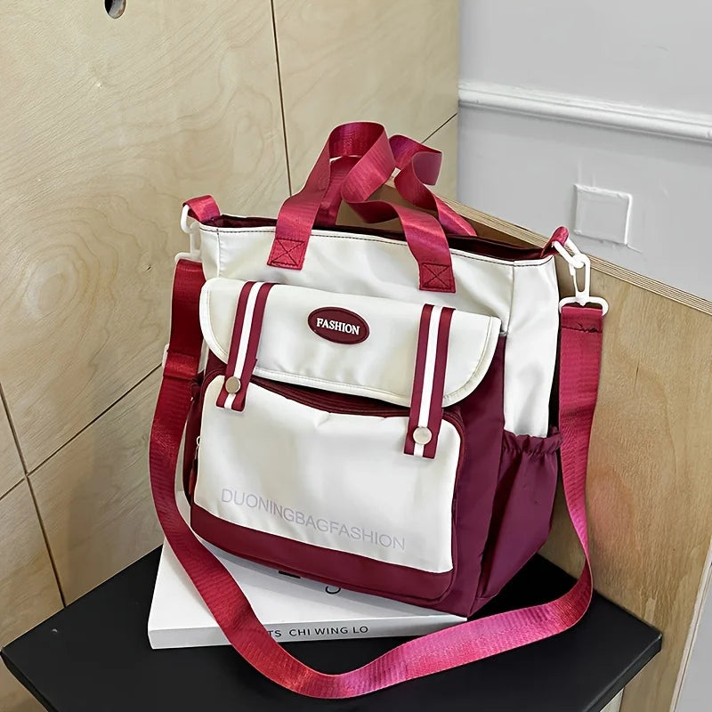 Korean Women's Bags Large Capacity Student Book Bag Unisex Shoulder Bag Multiple Pockets Crossbody Bag