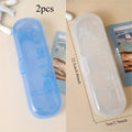 2pcs Universal Electric Toothbrush Storage Box For Oral B, Translucent Toothbrush Box For Home Travel
