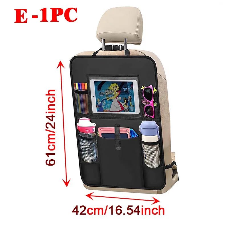 Multi-functional Car Seat Back Pocket Storage Bag with Tablet Holder Travel Protector Car Seat Organizer for Kids Travel