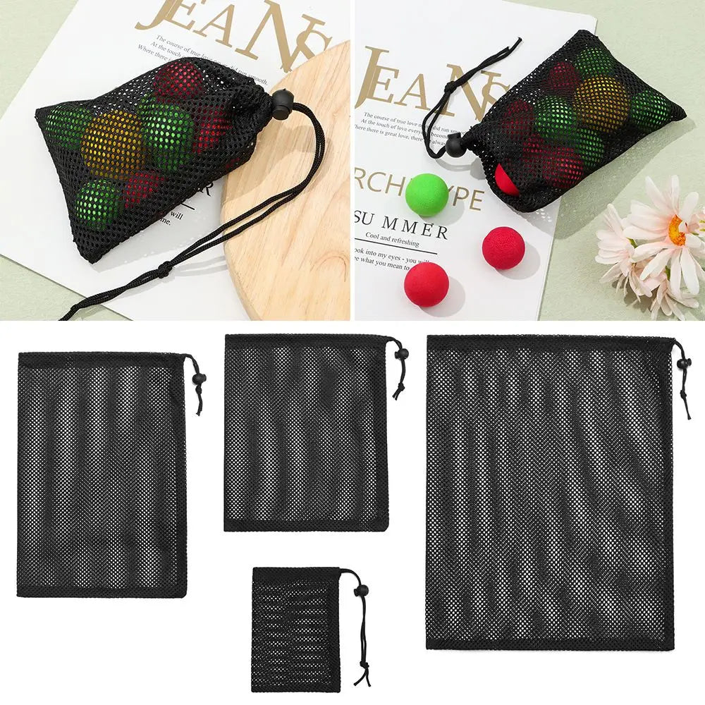 Multi Purpose Home Travel Outdoor Activity Pouch Laundry Bag Durable Nylon Mesh Drawstring Storage Pouch Bag