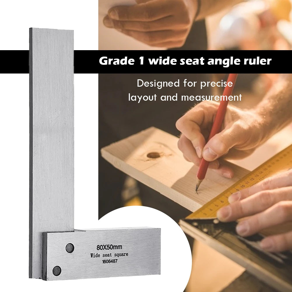 Machinist Square 90 Right Angle Ruler Protractor Carpenter Hardening of Precision Steel for Engineers DIY Auxiliary Tool