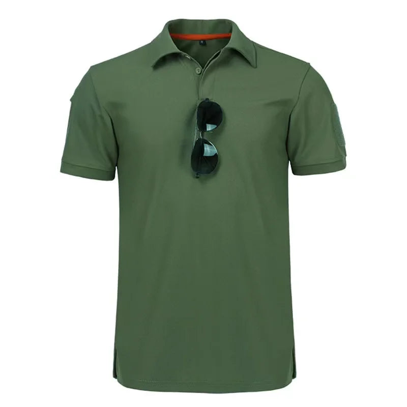 Men's Quick Dry Embroidered Plus Size Shirts Summer Male Breathable Clothes Elastic Plain Camping Climbing Hiking T-shirts