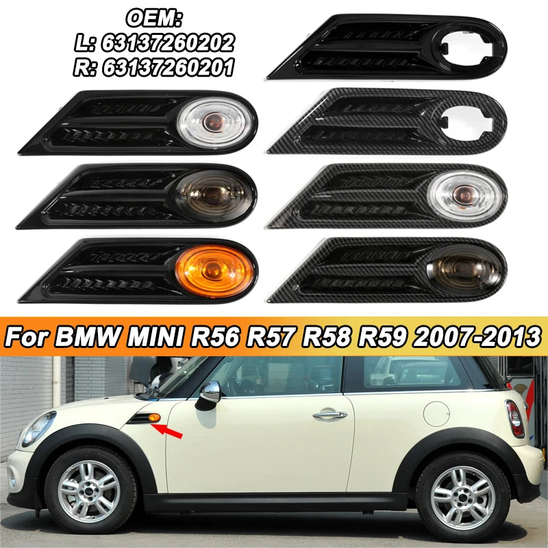 2Pcs/set Car Side Fender Maker Indicator LED Signal Light For BMW MINI COOPER R56 R57 R58 R59 2007-2013 63137260202 63137260201
