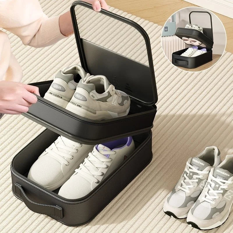 Double Layer Travel Shoe Organizer Bag Waterproof Breathable Mesh Trolley Sleeve Portable Storage Pouch for Sneakers And Slipper