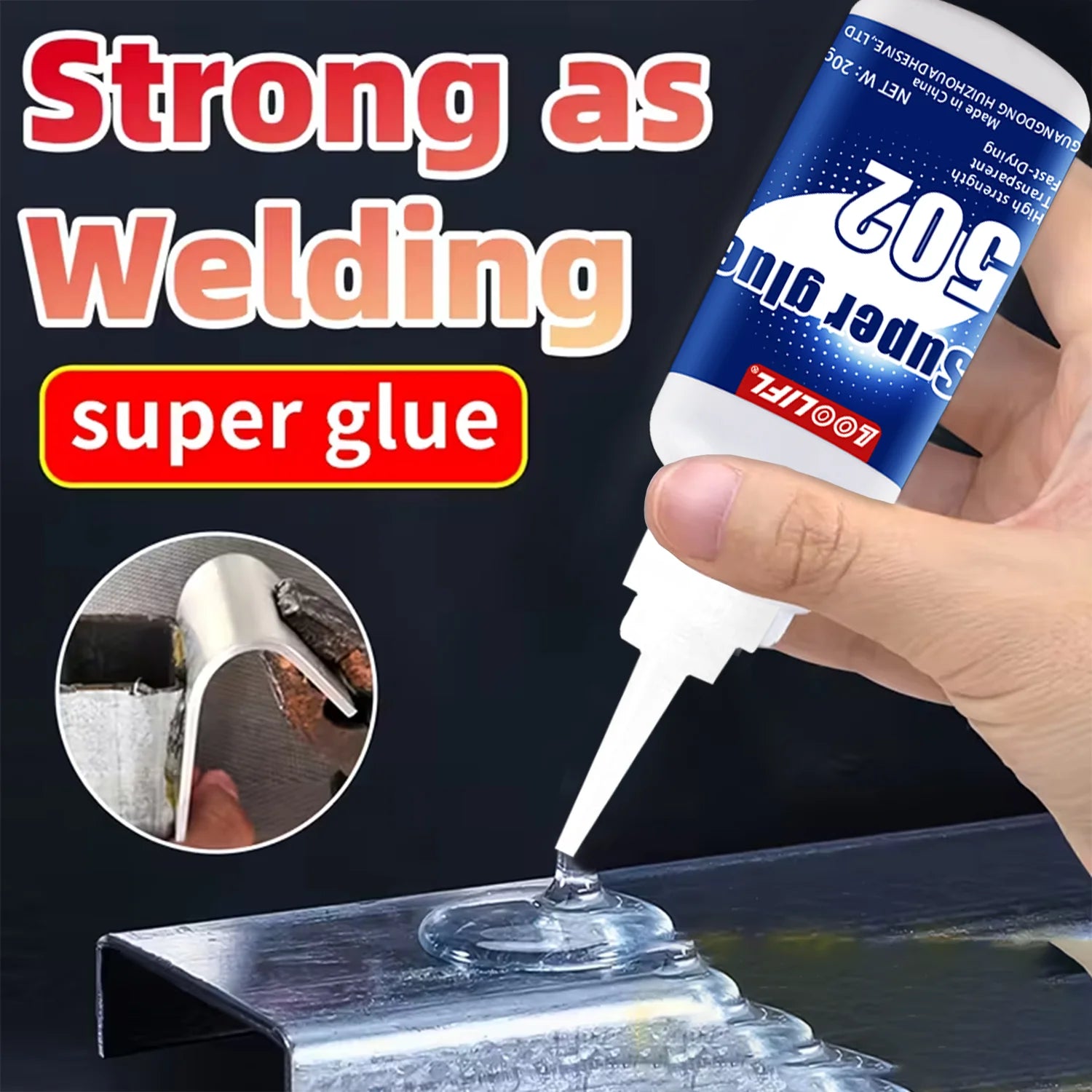 1-10Pcs Loolifl 502 Super Glue Cyanoacrylate Quick Dry Instant Strong Bond Adhesive for Home Office Industrial Repair Materials
