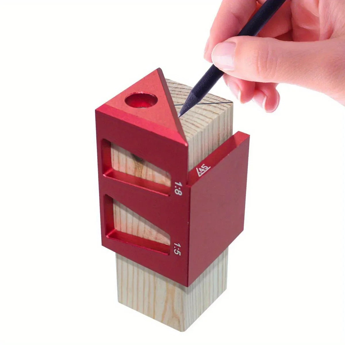Aluminum Alloy 45/90 Degree Square Dovetail Jig Center Scribe Ruler , Multifunctional Marking Gauge Carpentry Tools