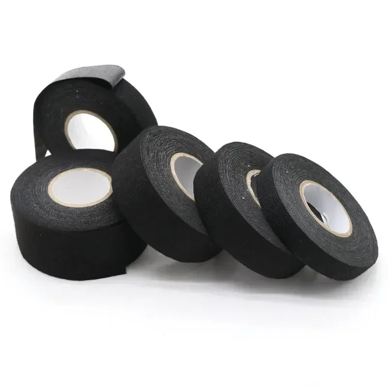 1/3/5 Roll Heat-resistant Adhesive Cloth Fabric Tape 9-50mm For Automotive Cable Tape Harness Wiring Loom Electrical Heat Tapes