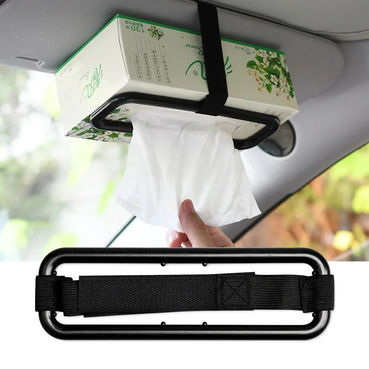Car Tissue Rack Clip for Car Universal Sun Visor Napkin Box Seat Back Tissue Holder Auto Interior Elastic Hanging Paper Cover