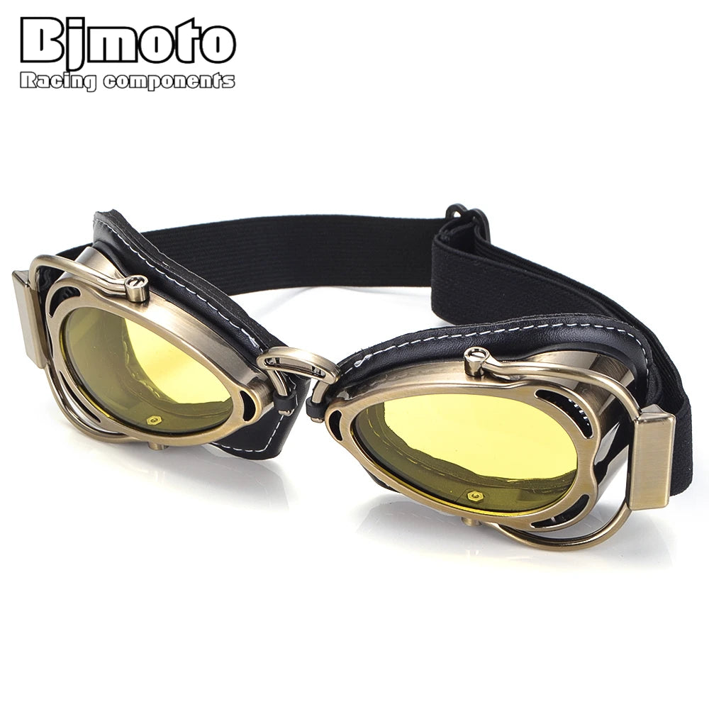 Vintage Windproof Dustproof Motorcycle Helmet Goggles Glasses For Cruiser Cafe Racer Pilot Glasses