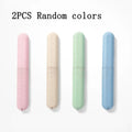 2 Pcs/Set Travel Portable Breathable Toothbrush Protective Case-Bathroom Safe Compact Toothbrush Case-Breathable Design