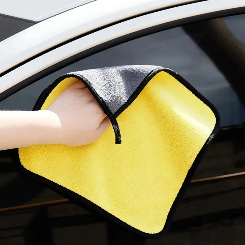 10pcs Thicken Microfiber Motorcycle Car Cleaning Towels Soft Drying Cloth Car Washing Towels Double Layer Clean Rags Detailing
