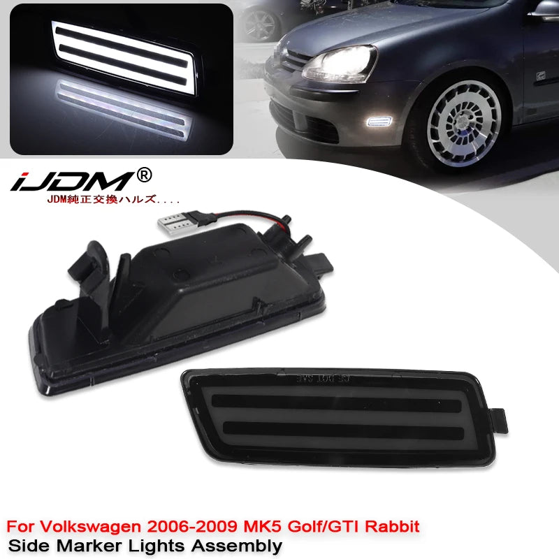 For VW Golf MK5 MK6 R32 GTI Rabbit Jetta 1K5945071A 1K5945072A Car Amber LED Turn Signal Lamp Indicators Front Side Marker Light