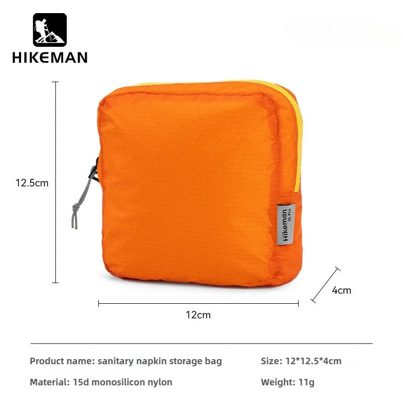 HIKEMAN Ultralight Camping Toiletry Organizer - Waterproof Silicone Pouch for Women's Essentials, Portable Hygiene Storage