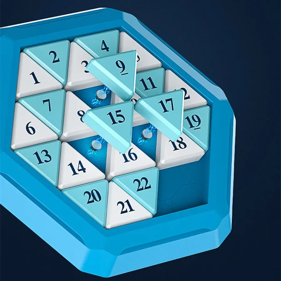 Qiyi Klotski Hexagon Number Sliding Klotski Game Magic Cube Magnetic Puzzle Toys For Family Playing Number Sliding