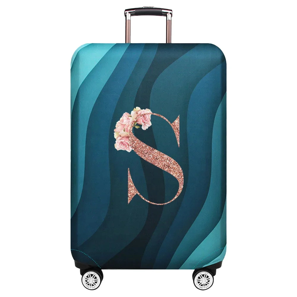Luggage Covers 18-32inch Protector Travel Luggage Suitcase Protective Cover Stretch Dust Covers Print Rose Gold Letter Series