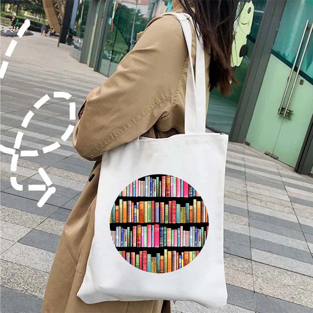 More Pride Less Prejudice Jane Austen Pride Prejudice Elizabeth Darcy Book Bennet Cartoon Shopper Canvas Tote Bag Cotton Handbag