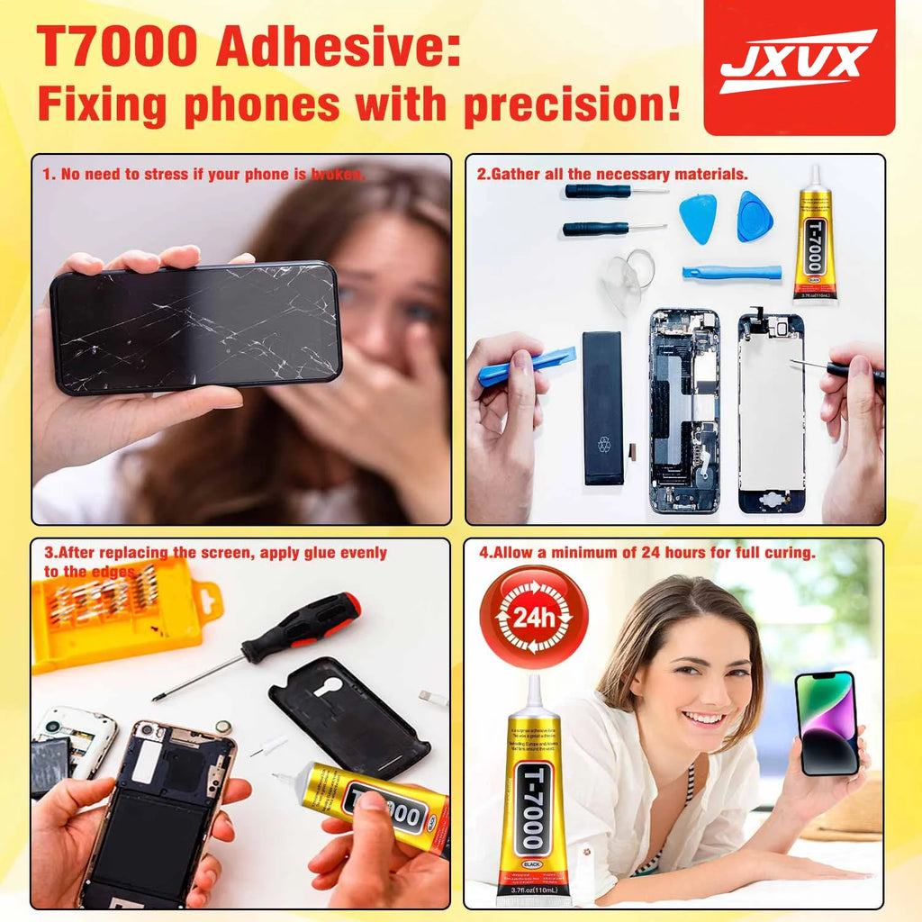 Jxvx 15/50/110ml Black T7000 Battery Cover Mobile Phone Tablet Repair Lcd Frame Adhesive Electronic Component Glue