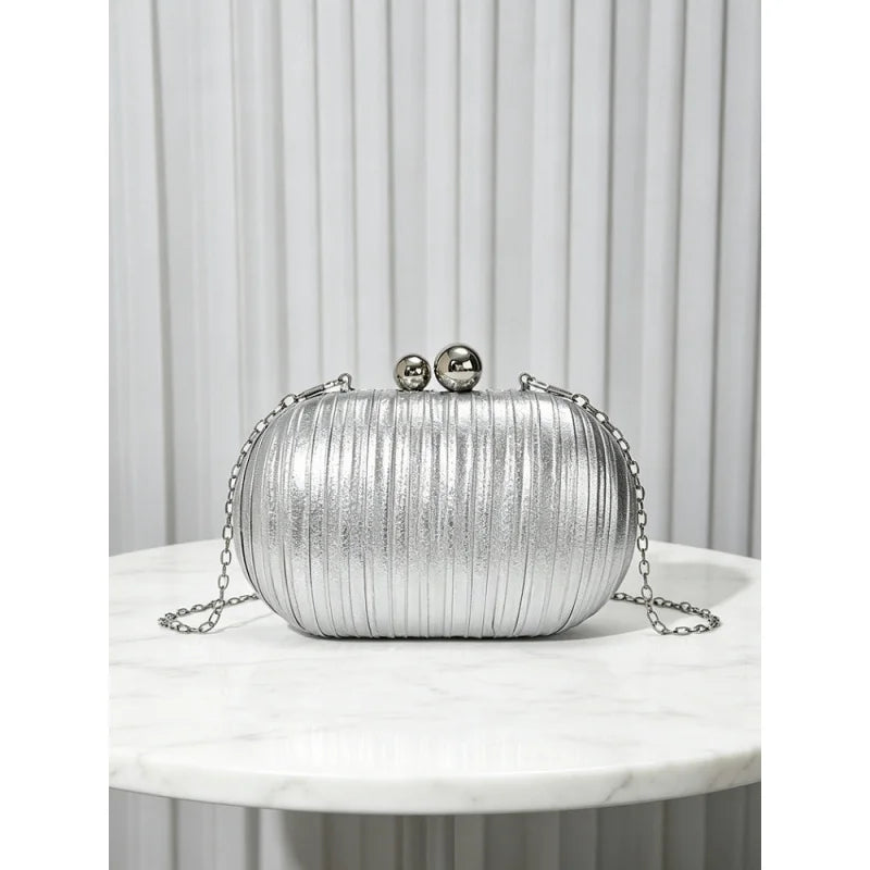 High-End Pleated Evening Bag Polyester Party Banquet Dress Bag Luxury Folded Clutch for Women