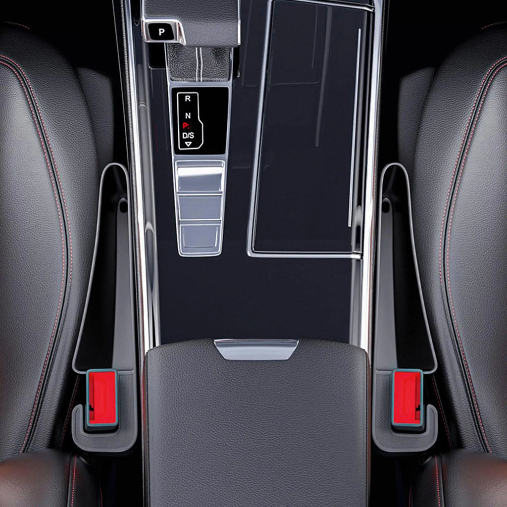 Upgrade Short Car Seat Gap Filler Seat Gap Organizer Box with Phone Charging Cable Hole Auto Gap Filler Seat Crevice Storage Box
