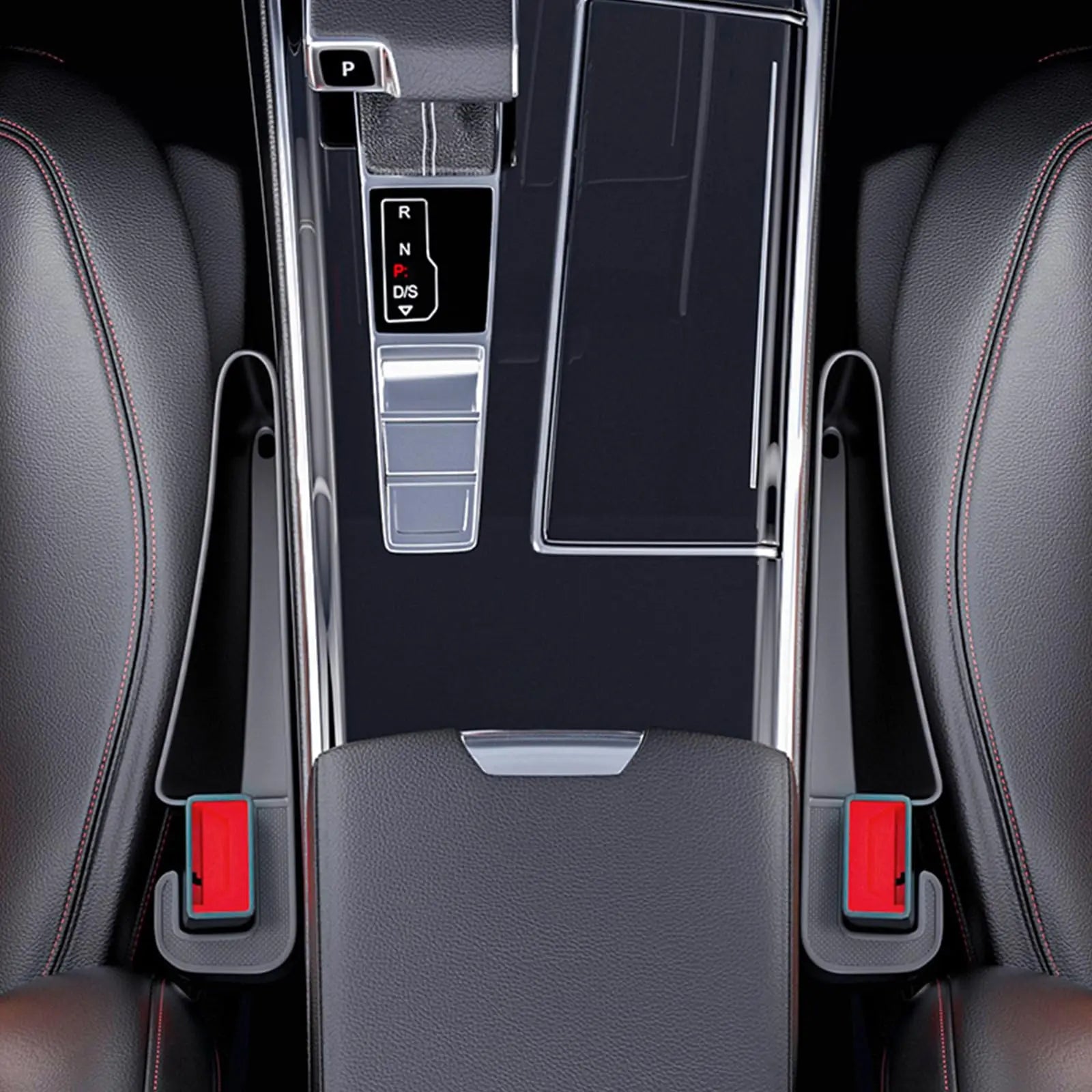 Upgrade Short Car Seat Gap Filler Seat Gap Organizer Box with Phone Charging Cable Hole Auto Gap Filler Seat Crevice Storage Box