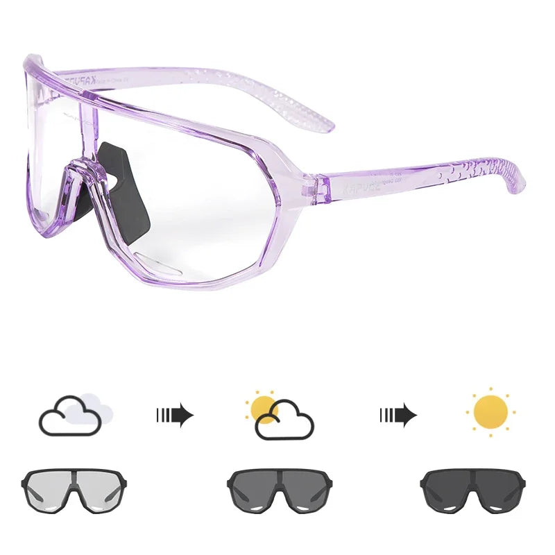 Photochromic Cycling Sunglasses Kapvoe Women Man Luxury Gold Glasses Driving Fishing Fashion Travel Golf Women Bike Goggles