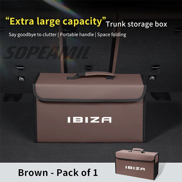 Car Trunk Organizing And Storage Box For Seat Leon IBIZA Brand new Leather Trunk storage box Automobile interior Accessories