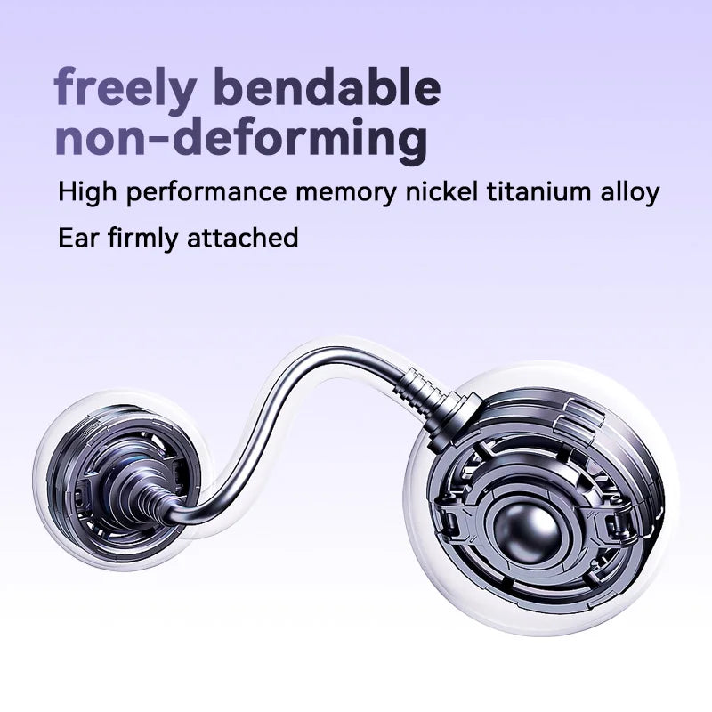 K30 Open Ear Ear Clip Bluetooth 5.4 Sports Earphones Digital Display Wireless Headset