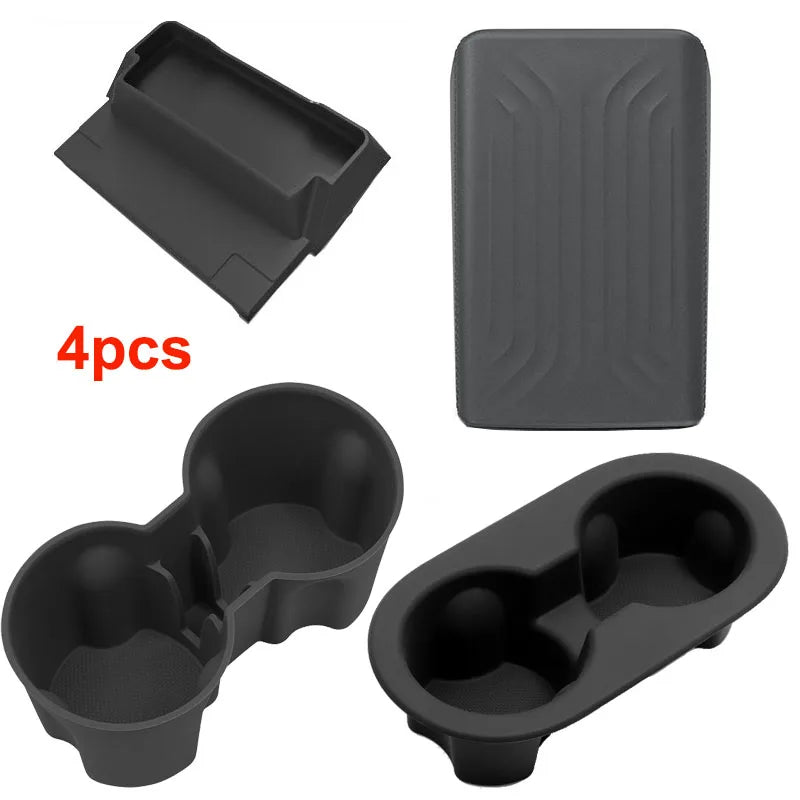 for New Tesla Model Y Juniper 2025 Interior Accessories Center Console Cup Holder Glasses Tray Armrest Box Protect Cover MY 2026