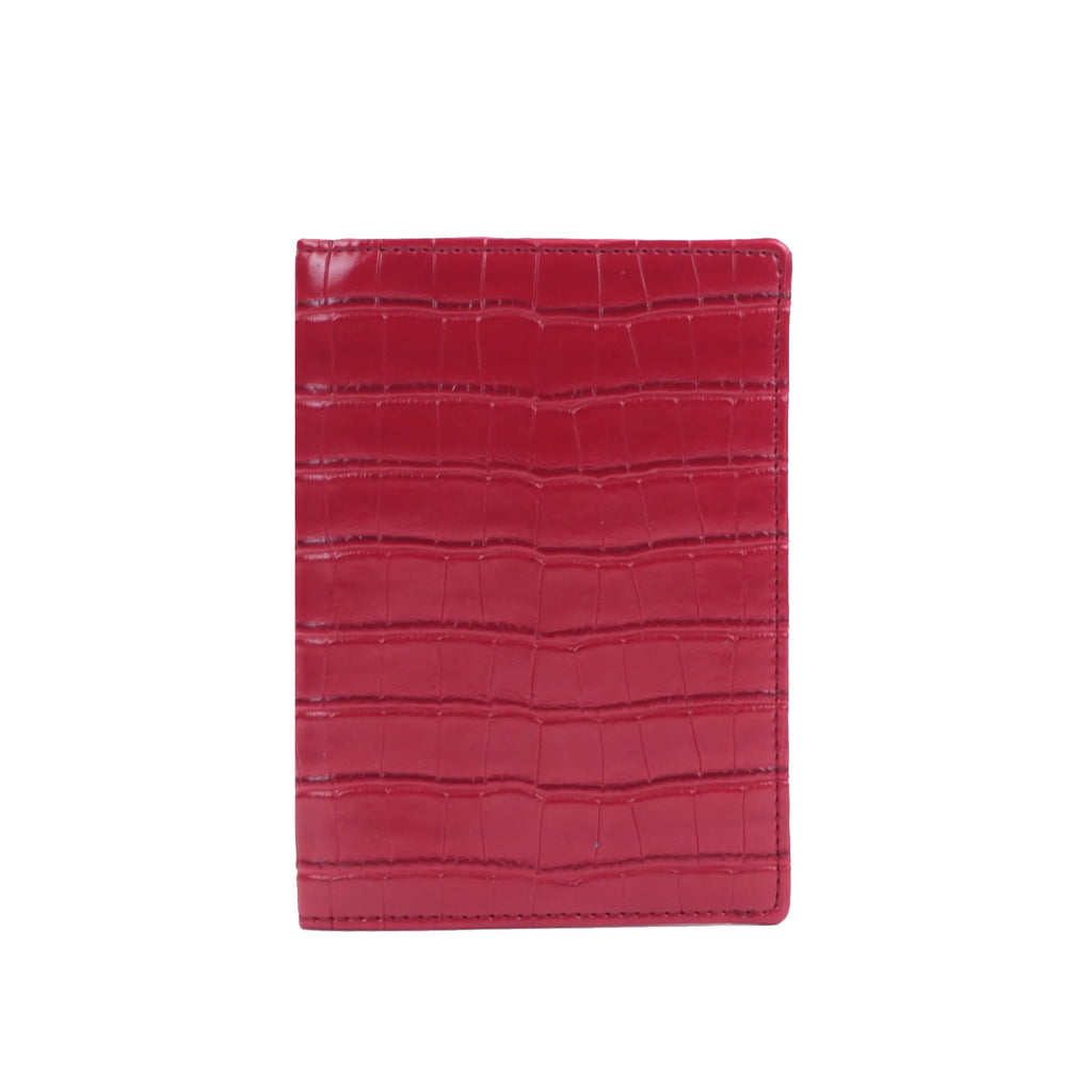Custom Letters Embossed Crocodile Leather Passport Holder Cover Men Business Travel Passport Wallet
