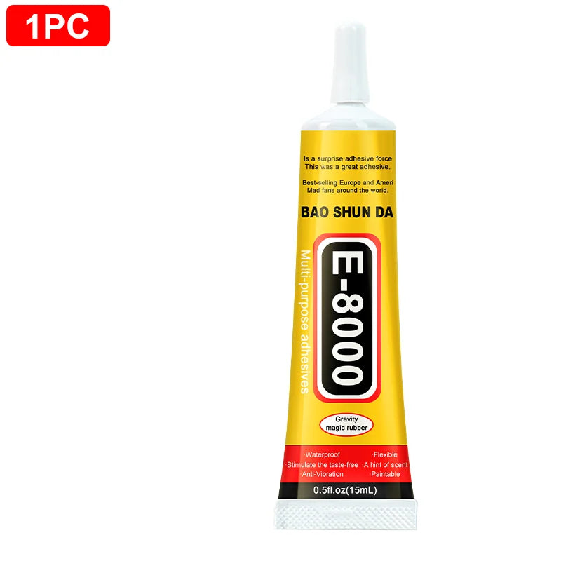 E-8000 15ML Transparent Phone Screen Repair Glue E8000 Universal Glass Plastic DIY Adhesive With Precision Applicator Ela