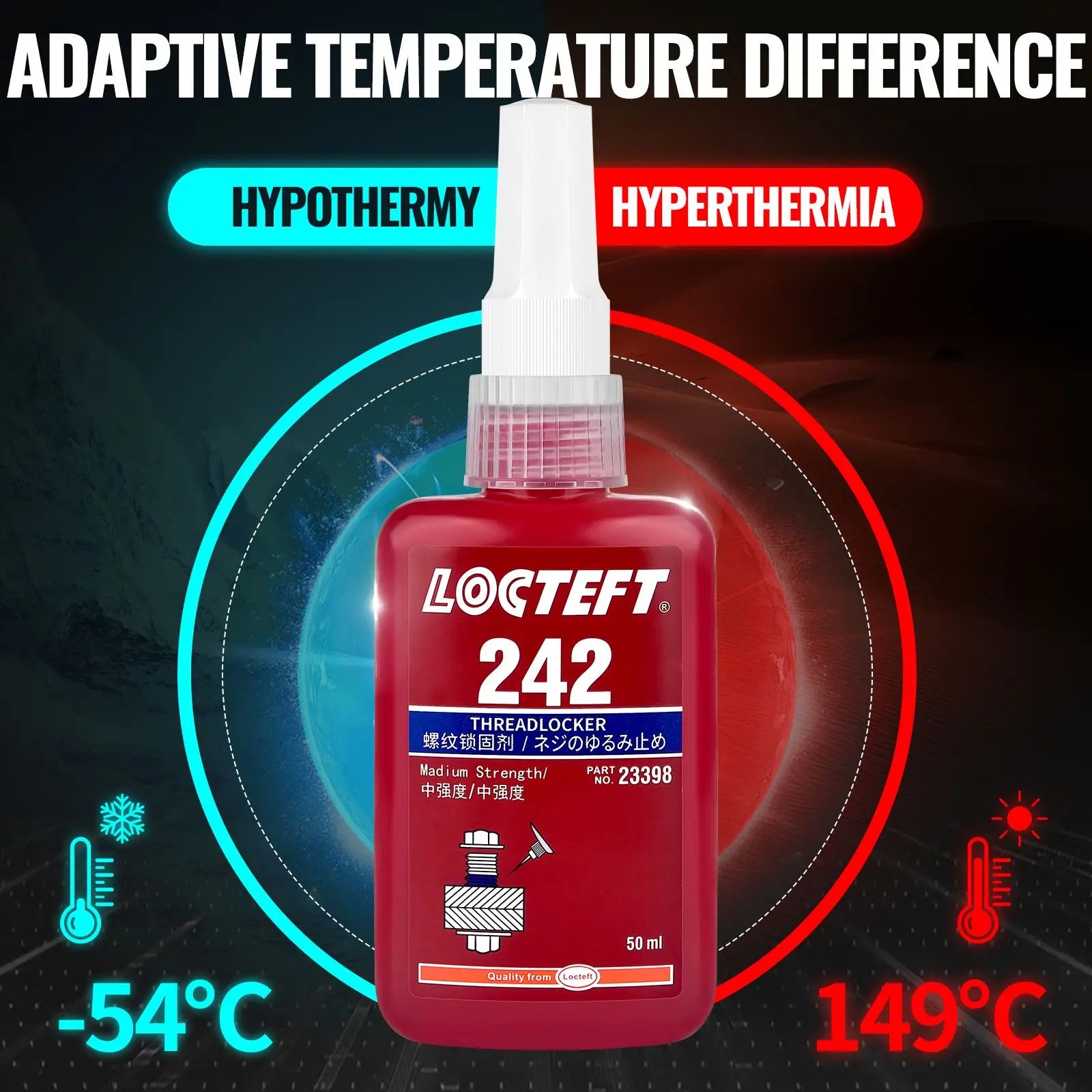 50ml Threadlocker 222 242 243 263 271 272 290 Screw Glue Quickly Cured Thread Locking Agent Anaerobic Adhesive Glue Anti-Loose