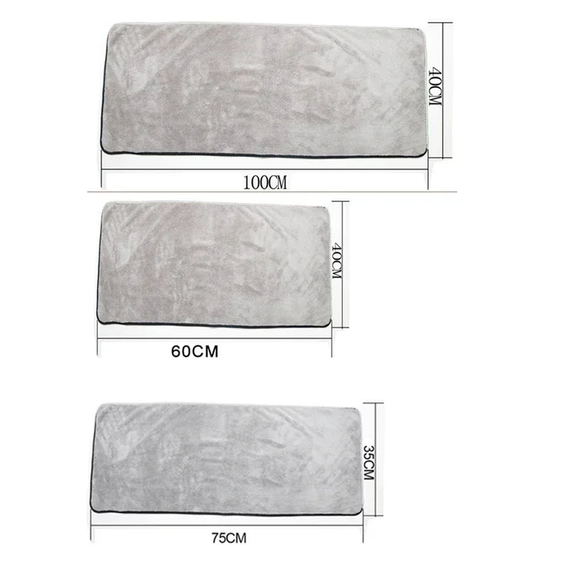 Microfiber Car Wash Towel High Water Absorption Fast Drying Soft Cleaning Cloth Auto Detailing Towel 75x35 / 60x40cm