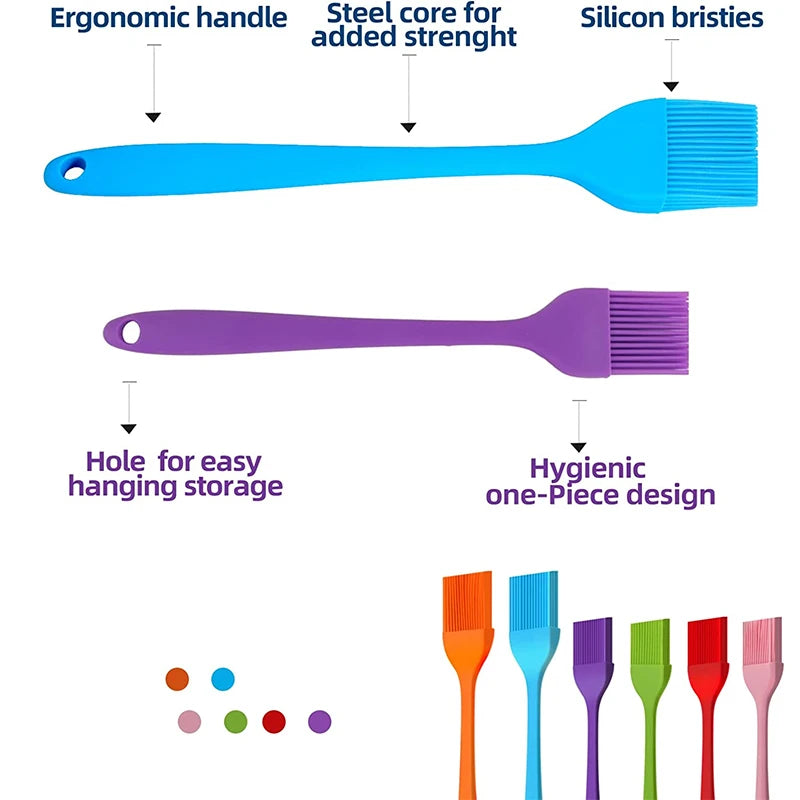 Upgraded silicone brush, heat-resistant, suitable for baking, grilling, and barbecuing, household appliance
