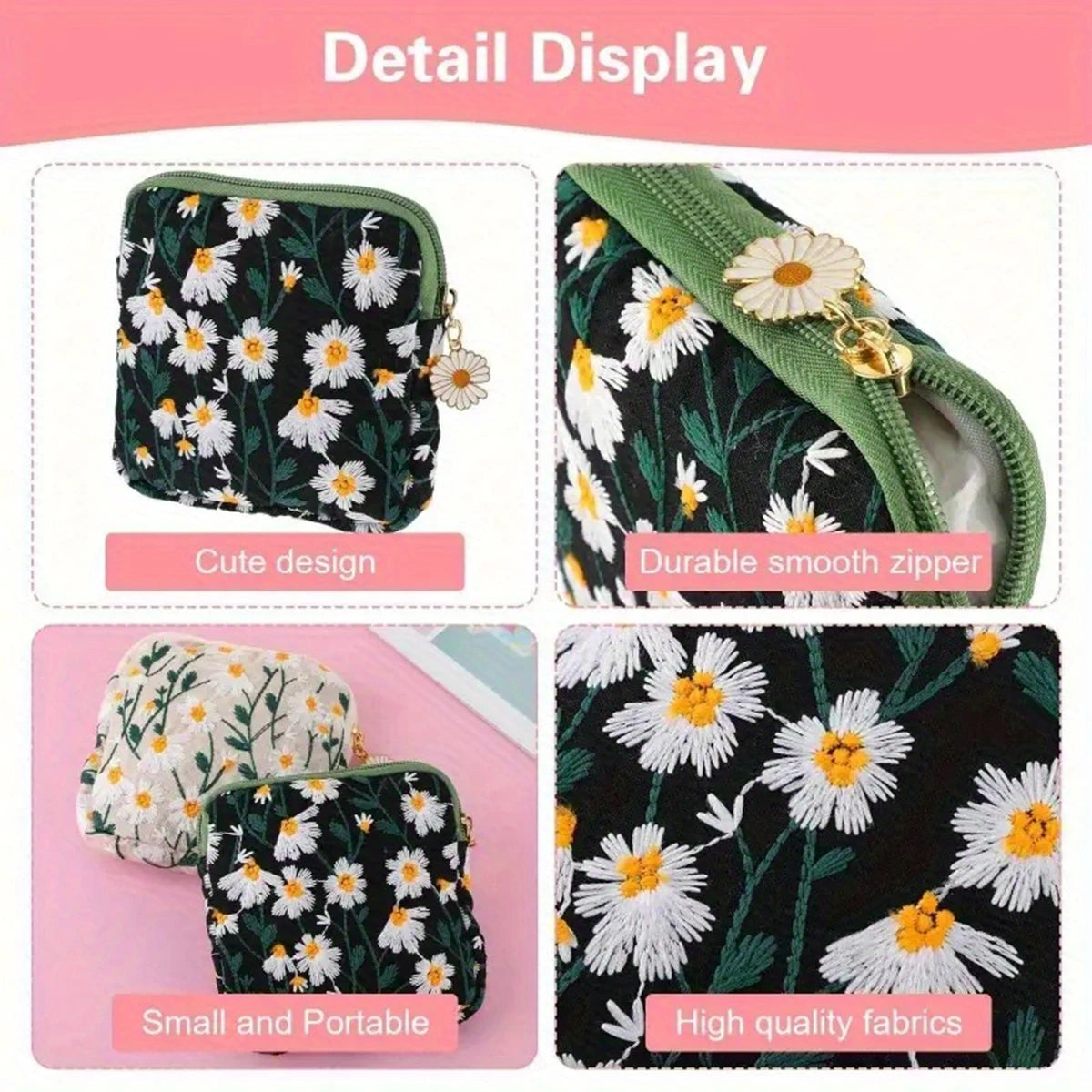 Ladies' Hand-Held Bag, Sanitary Napkin Storage Bag, Menstrual Pouch, Large Capacity, Portable and Cute Coin Purse, One Set