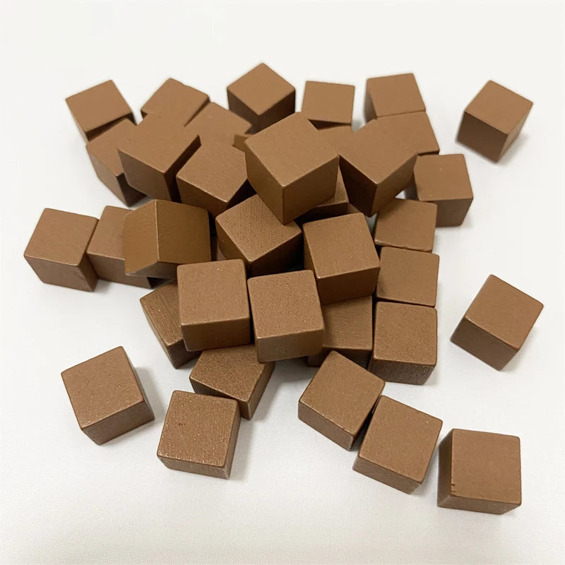 100Pcs/lots 10mm Wood Cubes Colorful Dice Chess Pieces Right Angle For Token Puzzle Board Games Early Education