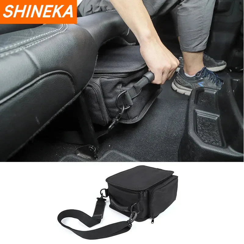 SHINEKA Organizer for Jeep Wrangler JK JL JLU 2007-2025 Sports Rubicon Gladiator JT Backseat Rear Under Seat Storage Bags Box