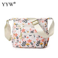 Women Satchel Nylon Cloth Leisure Shoulder Mom Bag Rural Style Floral Printing Crossbody Ladies Casual Shoulder Messenger Purse
