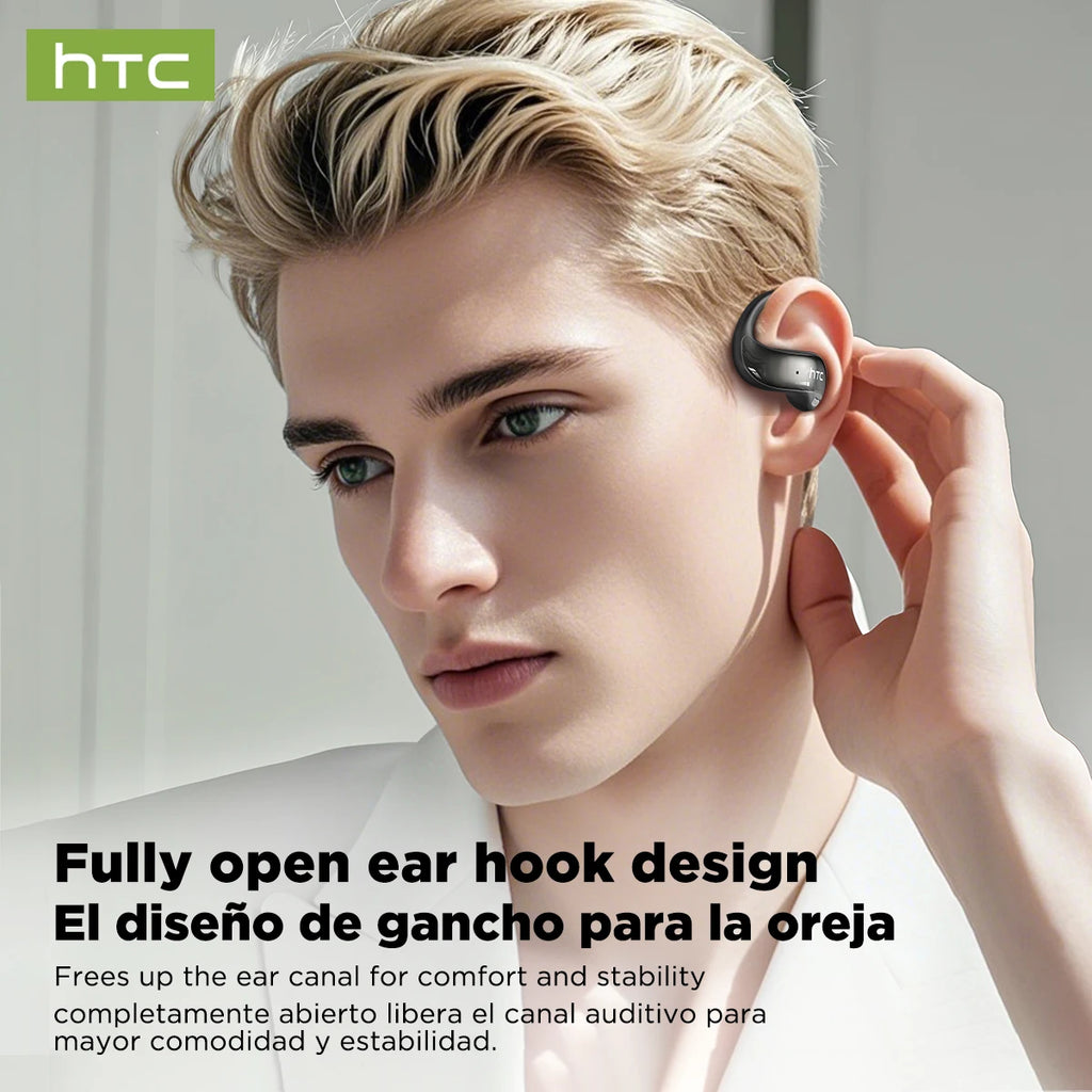 Bluetooth Wireless Headset HTC NE19 Open Ear Sports Earbuds Strong Bass Waterproof Ear Hook Stereo Bluetooth Auricles Choice