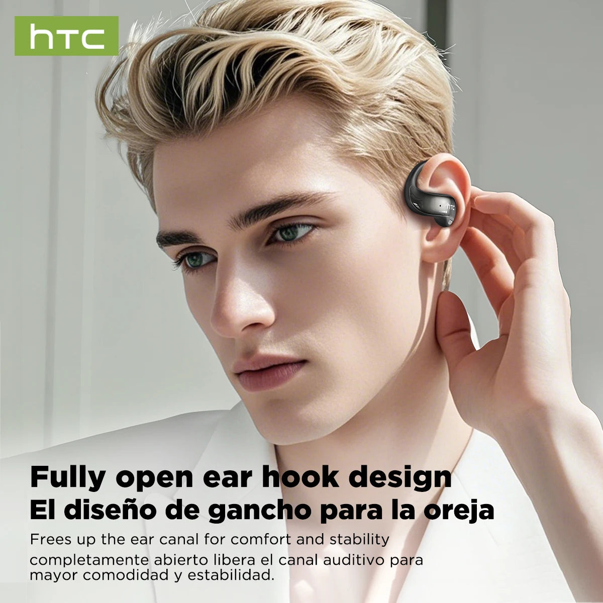 Bluetooth Wireless Headset HTC NE19 Open Ear Sports Earbuds Strong Bass Waterproof Ear Hook Stereo Bluetooth Auricles Choice