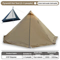Pyramid Camping Tent Ultra-light Double Layer Hot Tent with Chimney Window Portable Single Solo / 2-3 Person Outdoor Jungle Tent