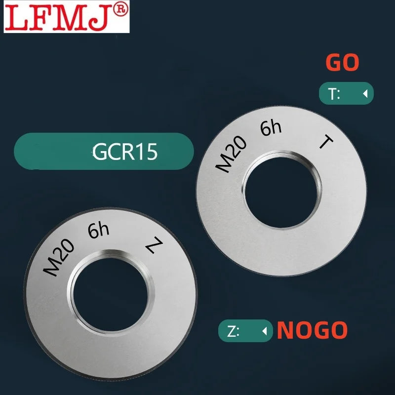 1SET(1*GO+1*NOGO) 6h Accuracy Standard Metric Fine Tooth Thread Ring Gauge  M8M9M10M11M12M13M14M15M16M17M18M19-M21 Measure Tool