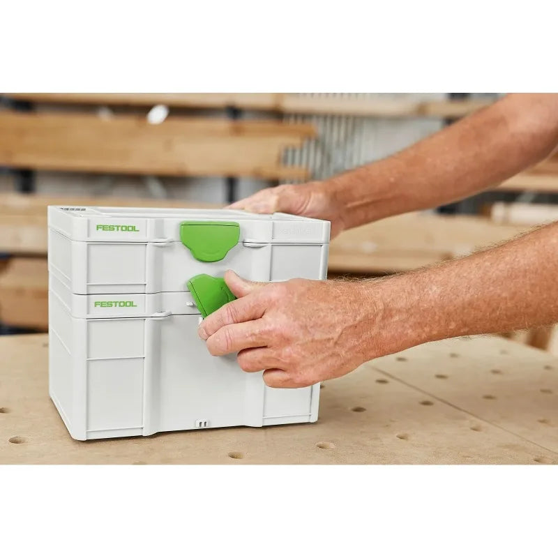 FESTOOL 577818 Systainer³ SYS3 S 147 Mini T-LOC Stackable Tool Storage Case, Portable and Categorized Storage Box