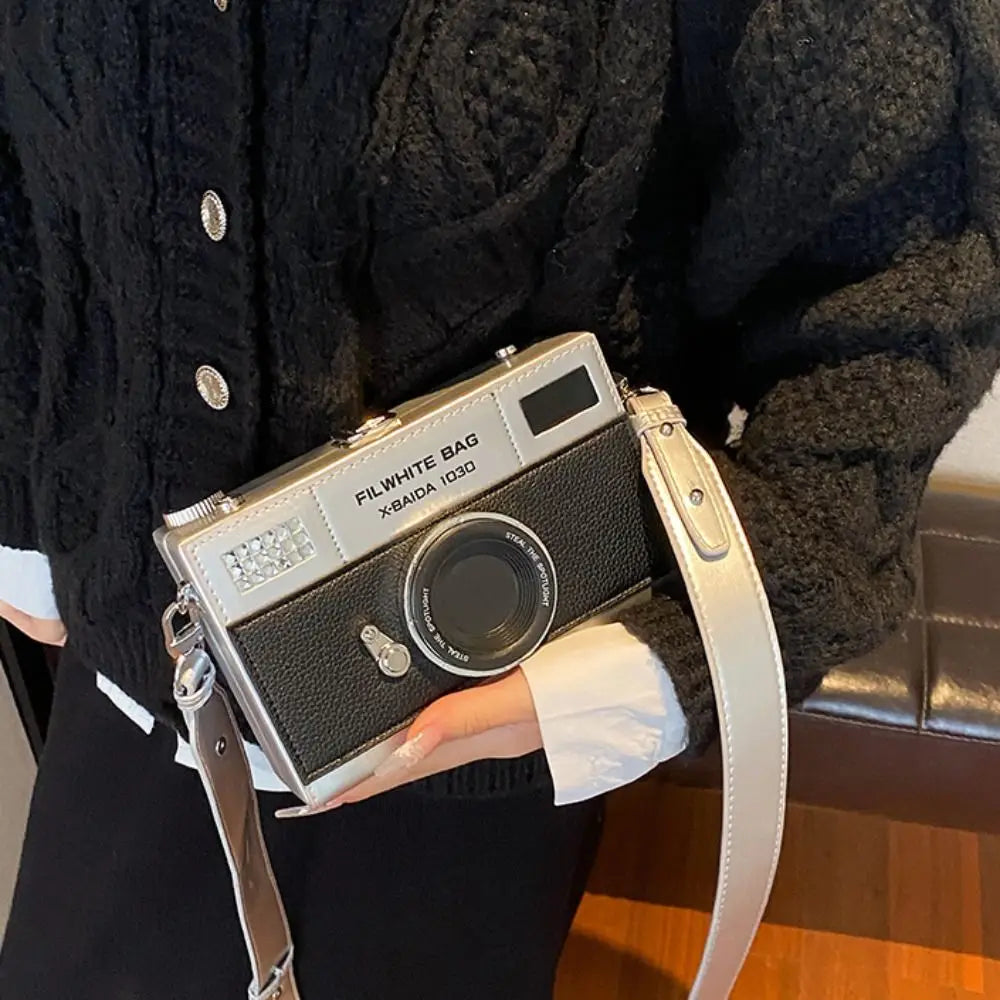 Elegant PU Camera Shoulder Bag Small Bag Shoulder Bag Funny Box Bag Crossbody Bag Large Capacity Wedding