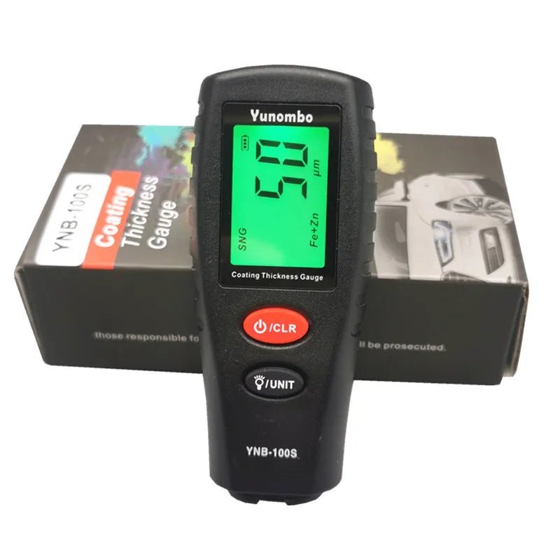 YNB-100S Yunombo Thickness Meter Car Paint Thickness Tester Coating Thickness Gauge Digital Backlight LCD Film  New Version