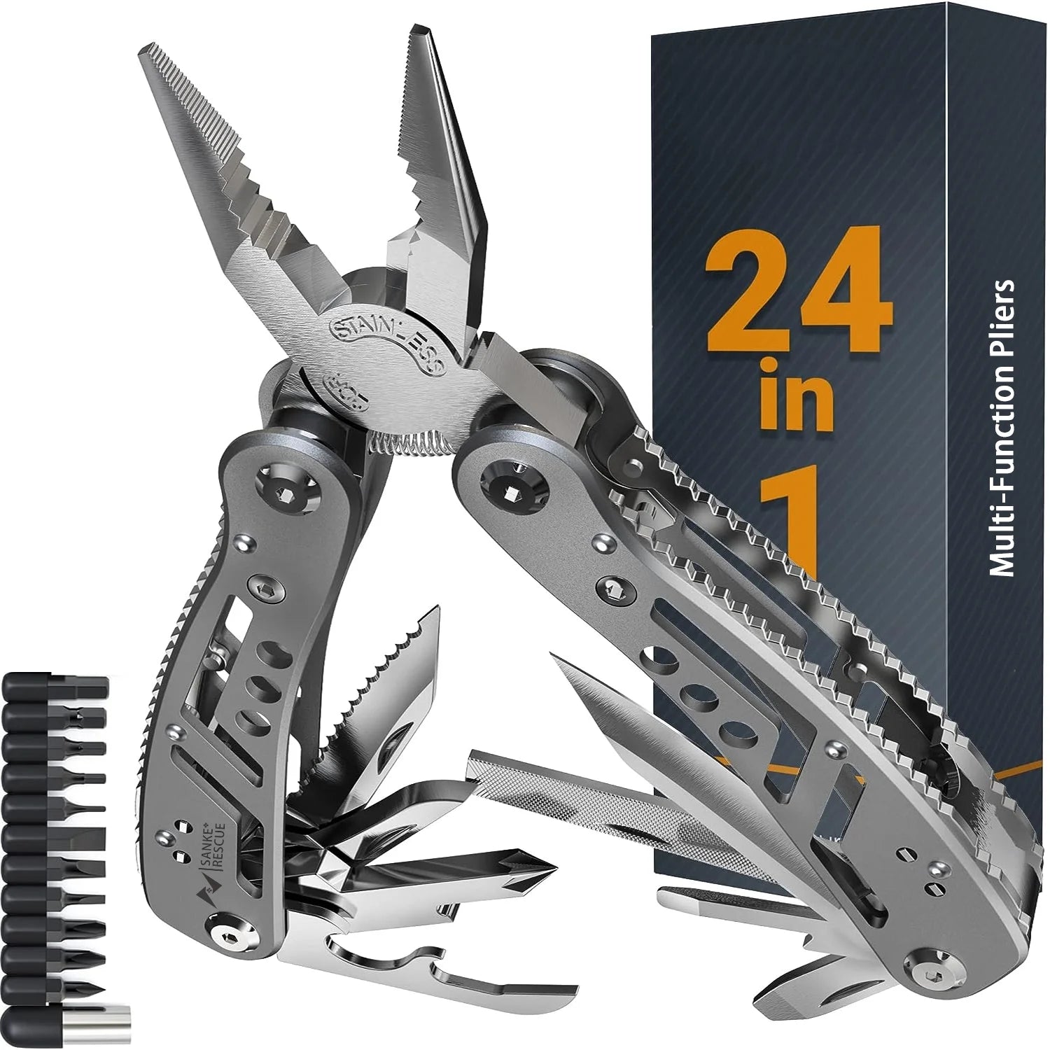 Multifunctional 24 in 1 Wire Cutters Universal Diagonal Pliers Anti Slip Durable Tool for Electrician Hardware Repair Jobs