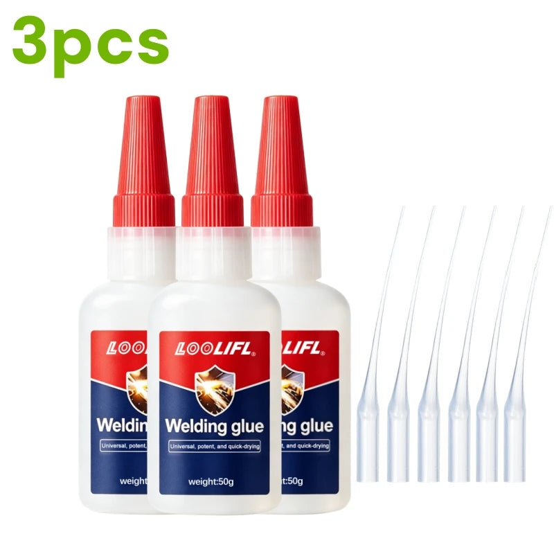 50g Waterproof Heat Resistant Metal Super Glue Anti-Clog Cap Instant Adhesive For Steel Zinc Aluminum DIY Metal Repair
