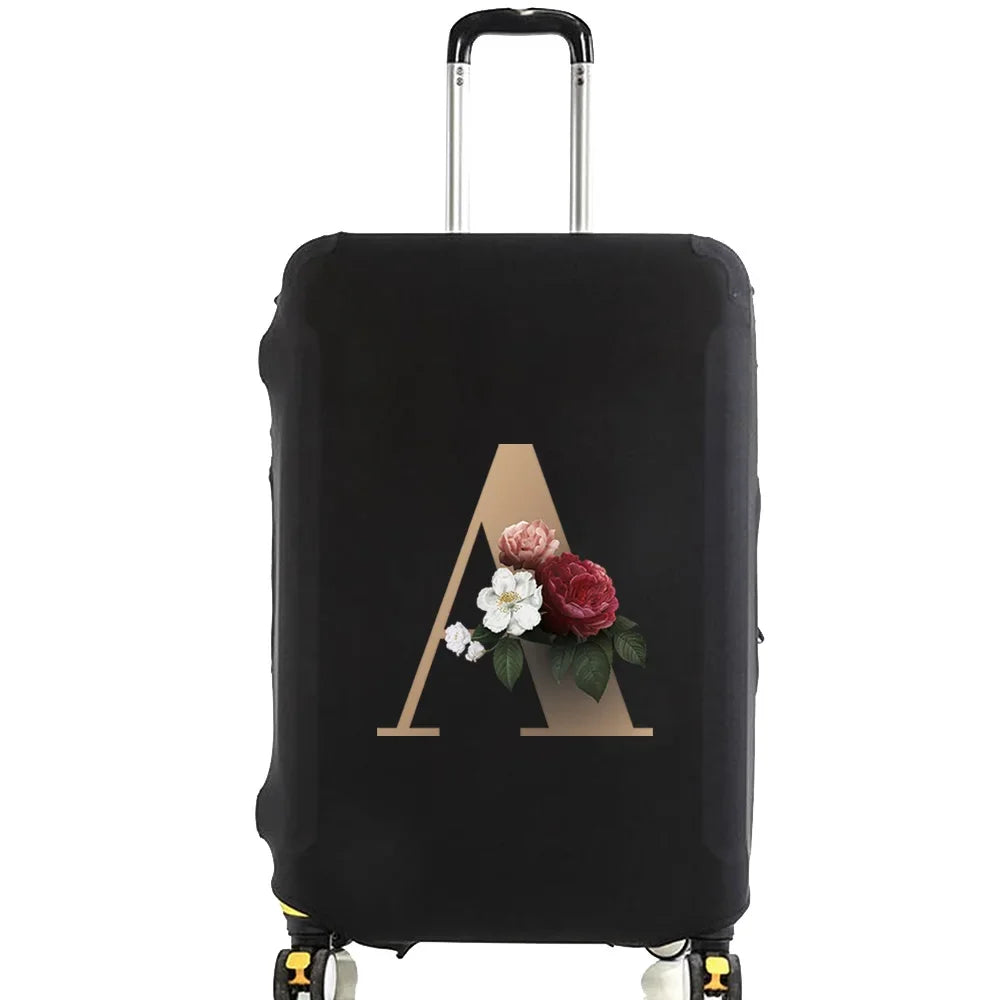 Travel Suitcase Protective Covers Thick Elastic Luggage Cover Protector for 18"-28"Baggage Travel Bag Case Gold Letter Printed