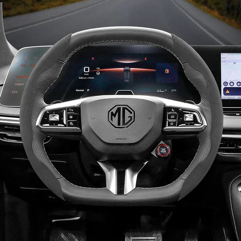 Suitable for Mg Non-Slip Buckle Segmented Suede Steering Wheel Cover Suitable for Zs Mg3 Hybrid Luxury 2025 One Mg4 Mulan Hs 5 6